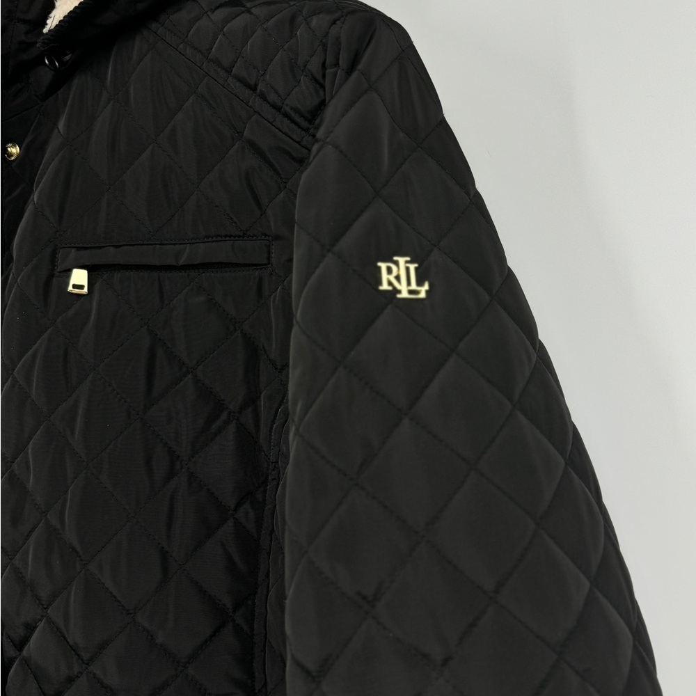 Ralph Lauren black quilted mid length winter jacket - Picture 3 of 13
